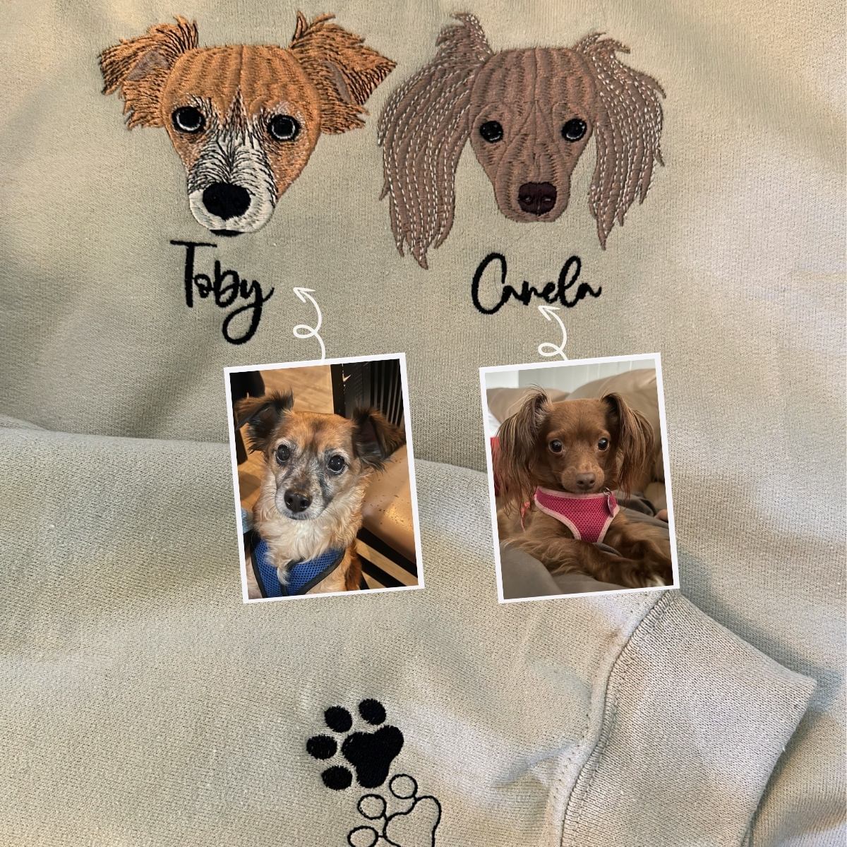 🐶🐱Custom Embroidered Pet Sweatshirt, Hoodie with Photo Portrait - Personalized Pet Gifts - Image 4