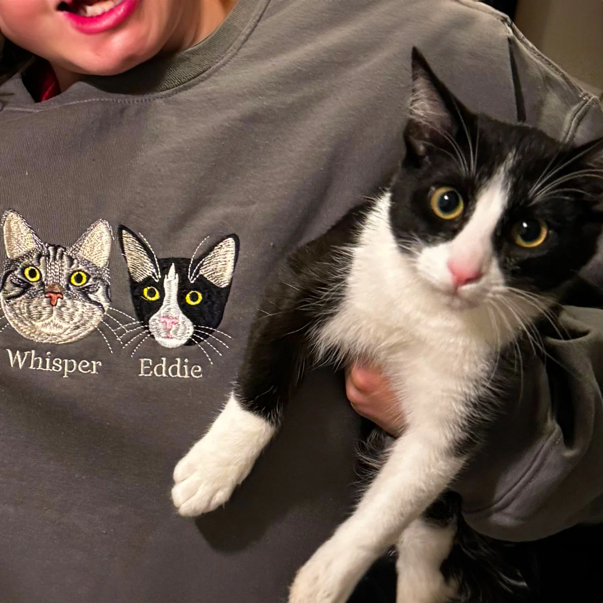 🐶🐱Custom Embroidered Pet Sweatshirt, Hoodie with Photo Portrait - Personalized Pet Gifts - Image 12