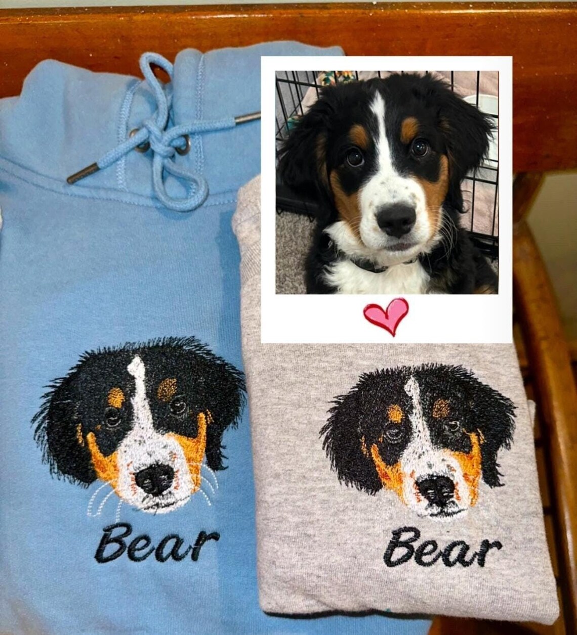 🐶🐱Custom Embroidered Pet Sweatshirt, Hoodie with Photo Portrait - Personalized Pet Gifts - Image 19