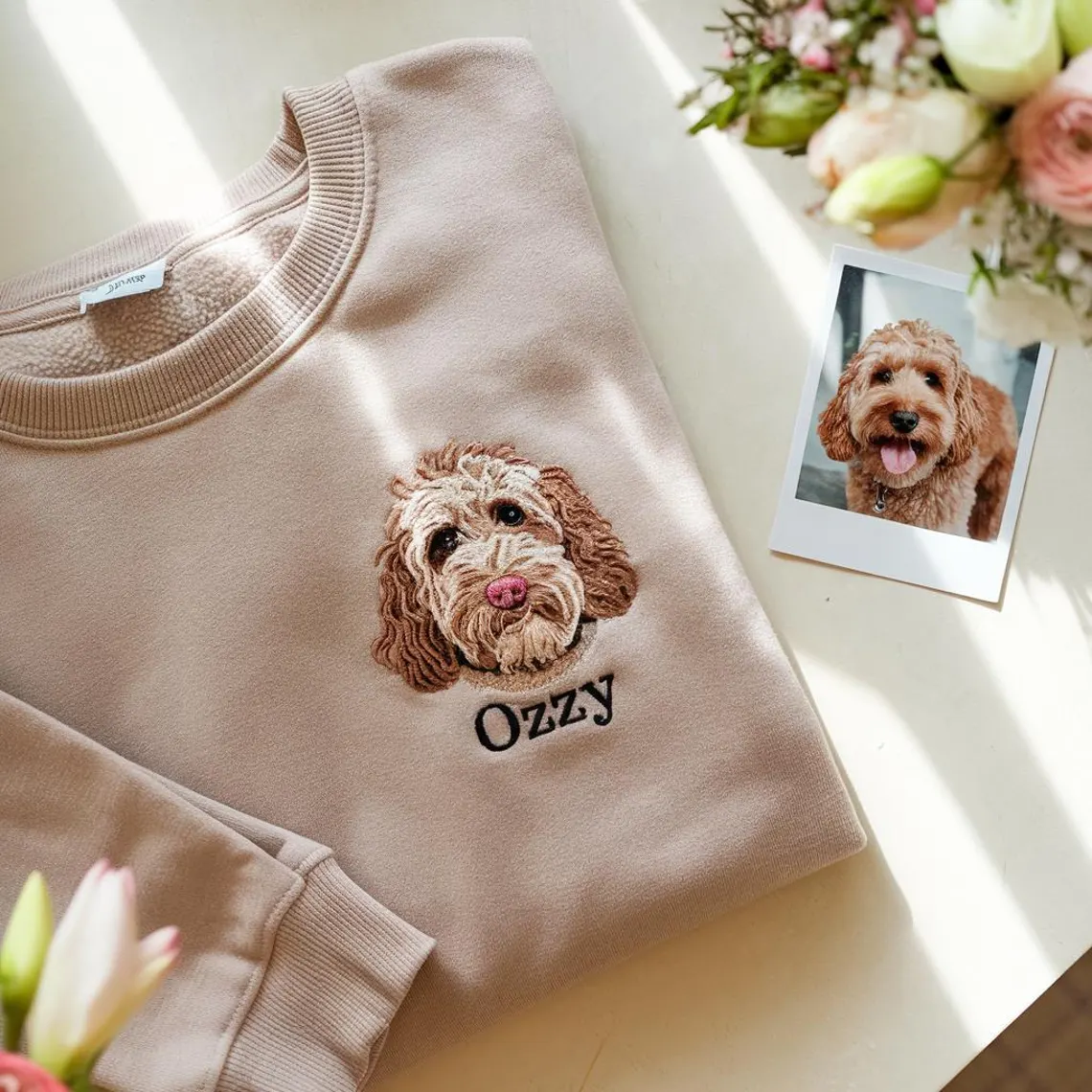 🐶🐱Custom Embroidered Pet Sweatshirt, Hoodie with Photo Portrait - Personalized Pet Gifts - Image 14