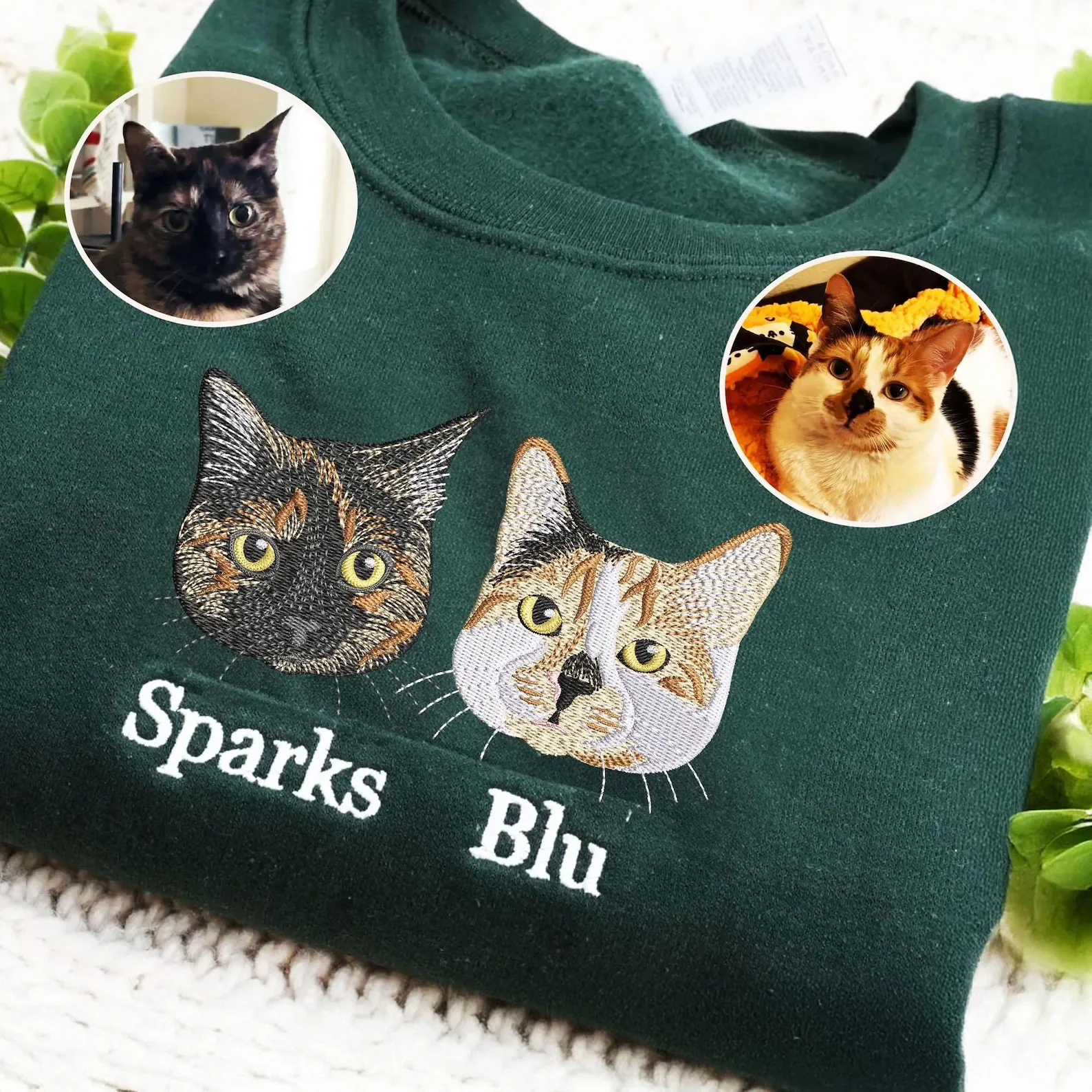 🐶🐱Custom Embroidered Pet Sweatshirt, Hoodie with Photo Portrait - Personalized Pet Gifts - Image 20