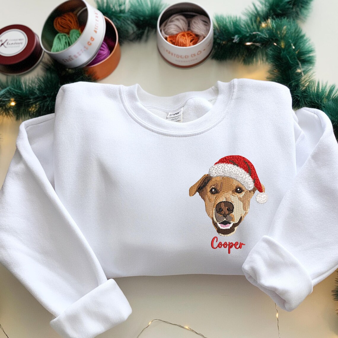 🐶🐱Custom Embroidered Pet Sweatshirt, Hoodie with Photo Portrait - Personalized Pet Gifts - Image 17