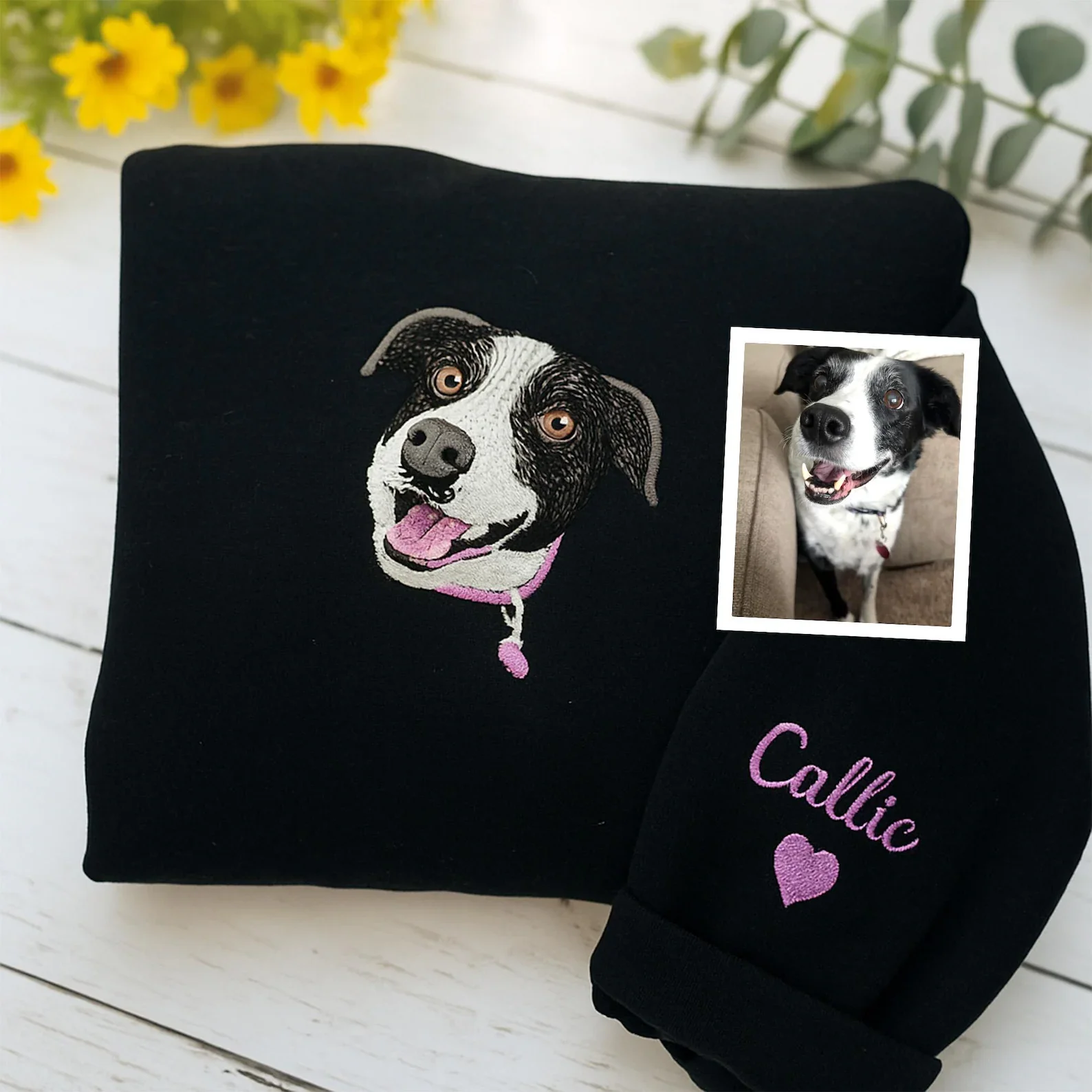 🐶🐱Custom Embroidered Pet Sweatshirt, Hoodie with Photo Portrait - Personalized Pet Gifts - Image 18